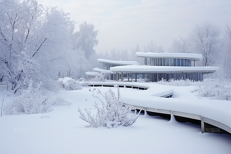 大雪风光自然景色摄影图