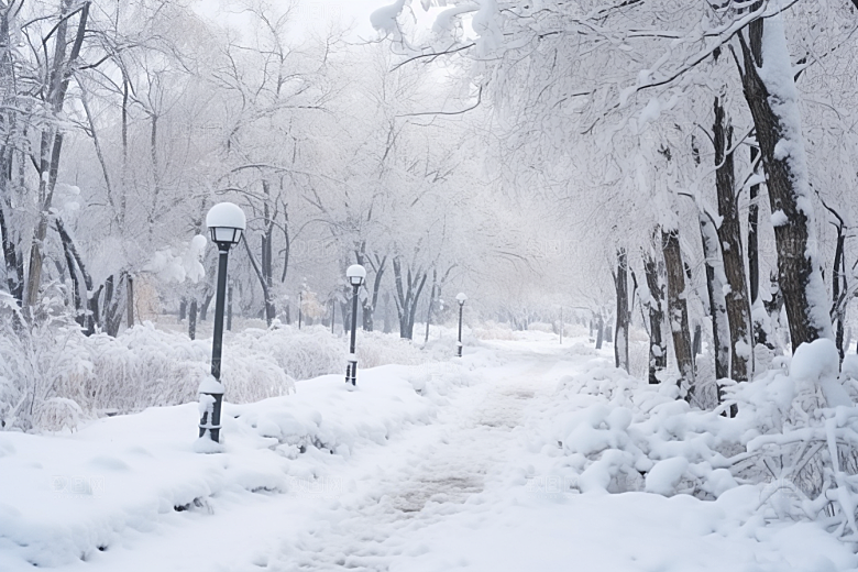 大雪风光高清冬天摄影图