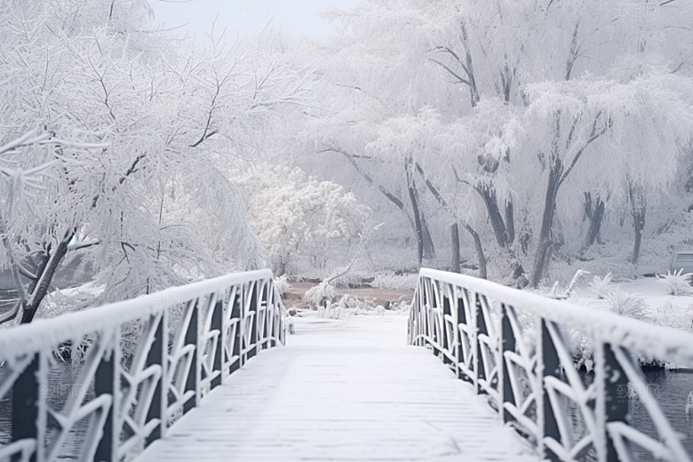 大雪风光唯美冬天摄影图