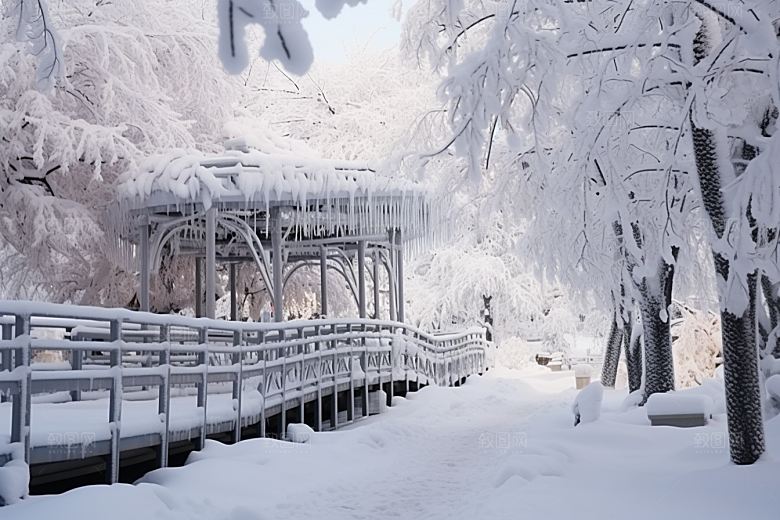 大雪风光唯美寒冷摄影图
