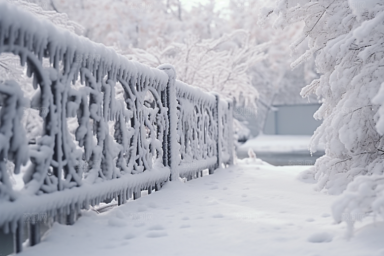大雪风光冬季室外摄影图