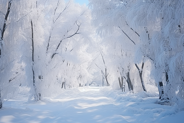 大雪风光室外寒冷摄影图