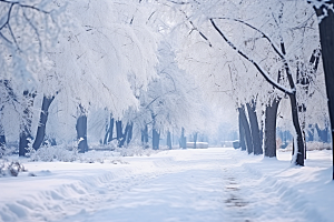 大雪风光冬季景色摄影图