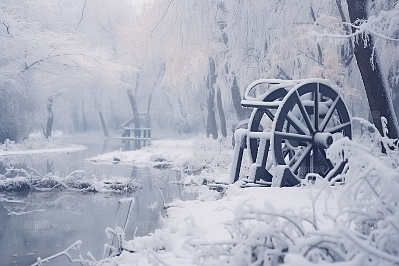 大雪风光高清寒冷摄影图