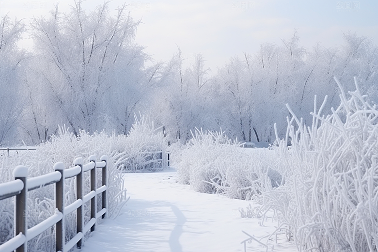 大雪风光景色冬天摄影图