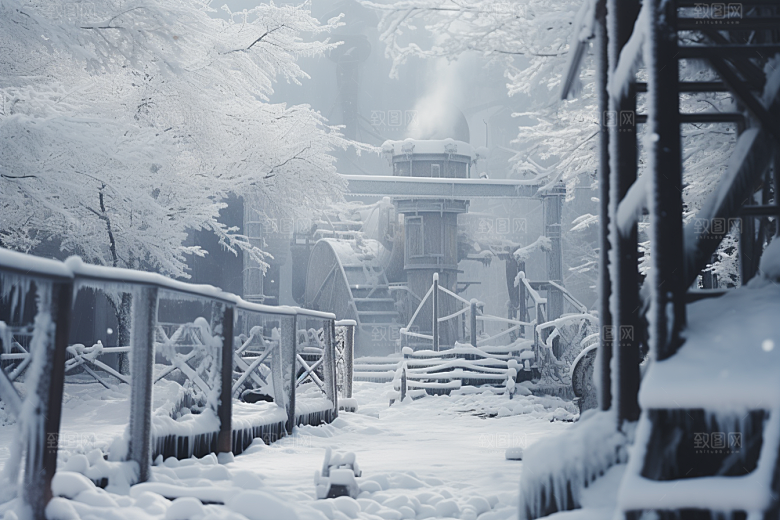 大雪风光自然环境摄影图