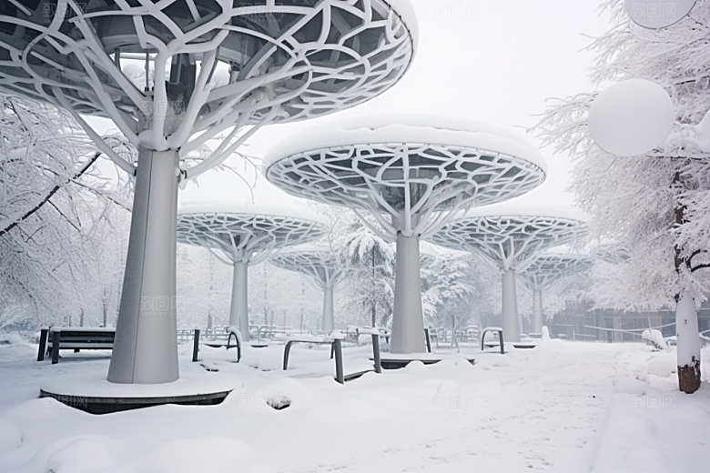 大雪风光环境寒冷摄影图
