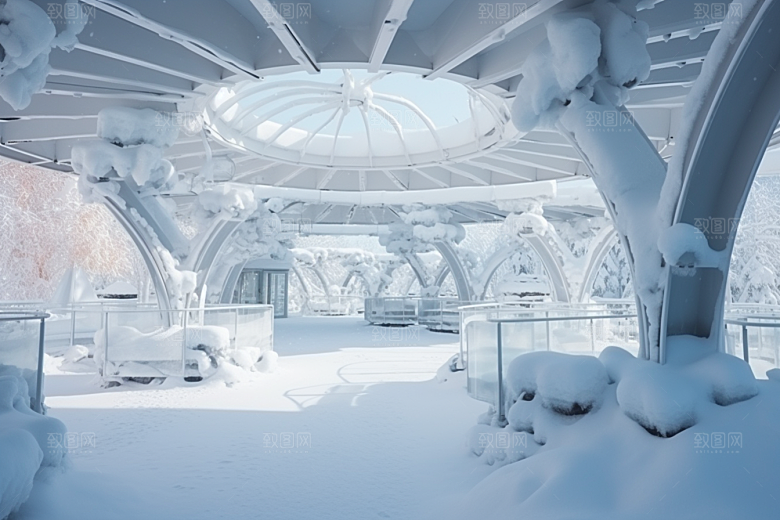 大雪风光高清室外摄影图
