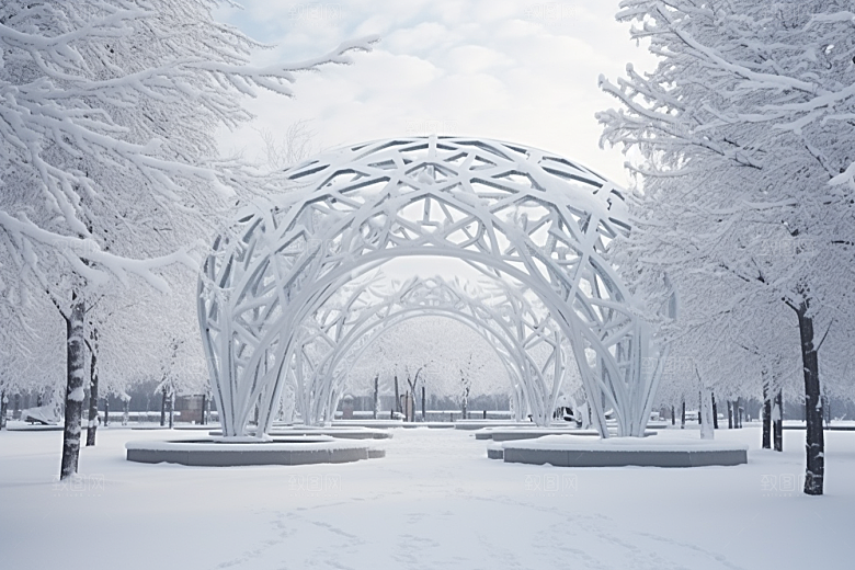 大雪风光景色唯美摄影图