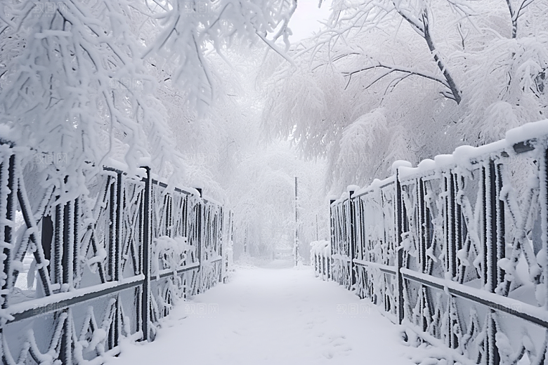 大雪风光唯美冬天摄影图