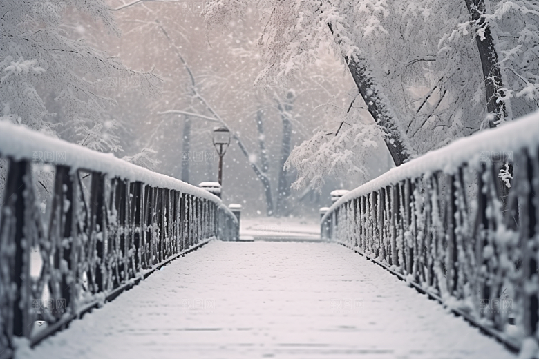 大雪风光唯美环境摄影图