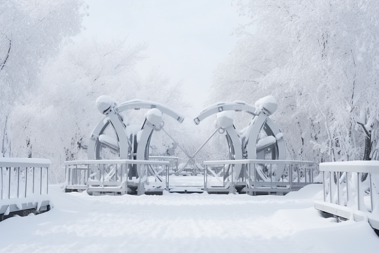 大雪风光景色冬天摄影图
