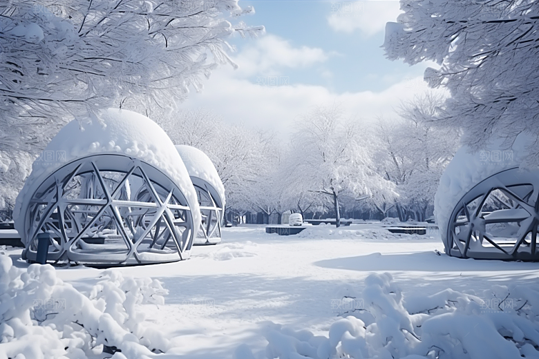 大雪风光唯美景色摄影图