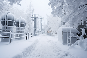 大雪风光寒冷环境摄影图