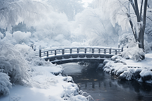 大雪风光室外寒冷摄影图