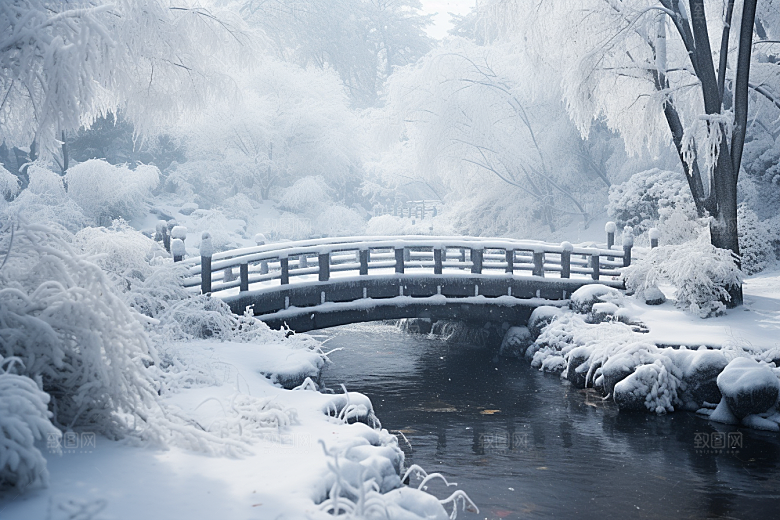 大雪风光室外寒冷摄影图