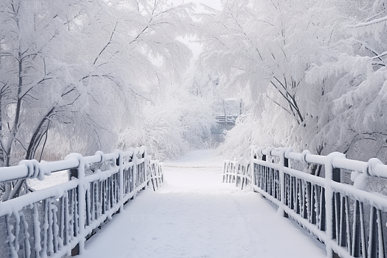 大雪风光自然景色摄影图