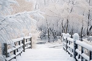 大雪风光景色唯美摄影图