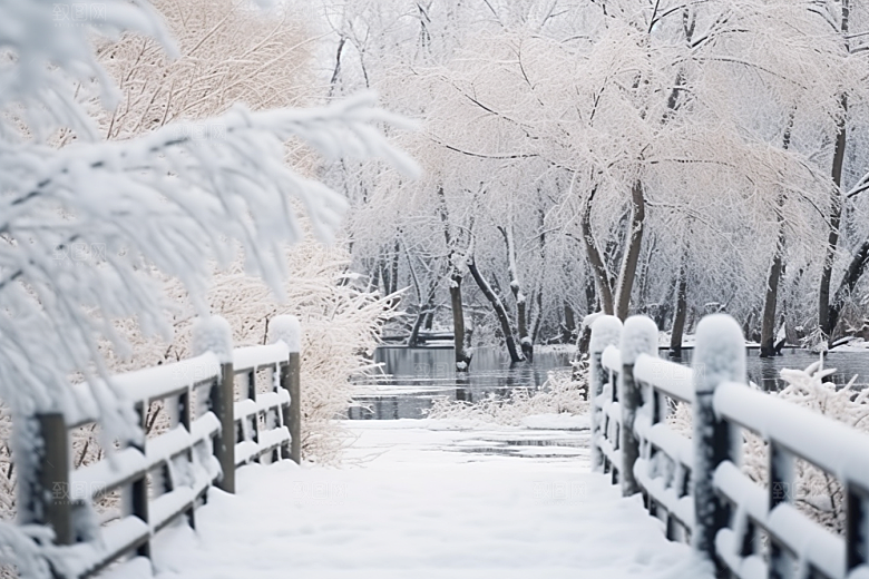 大雪风光景色唯美摄影图
