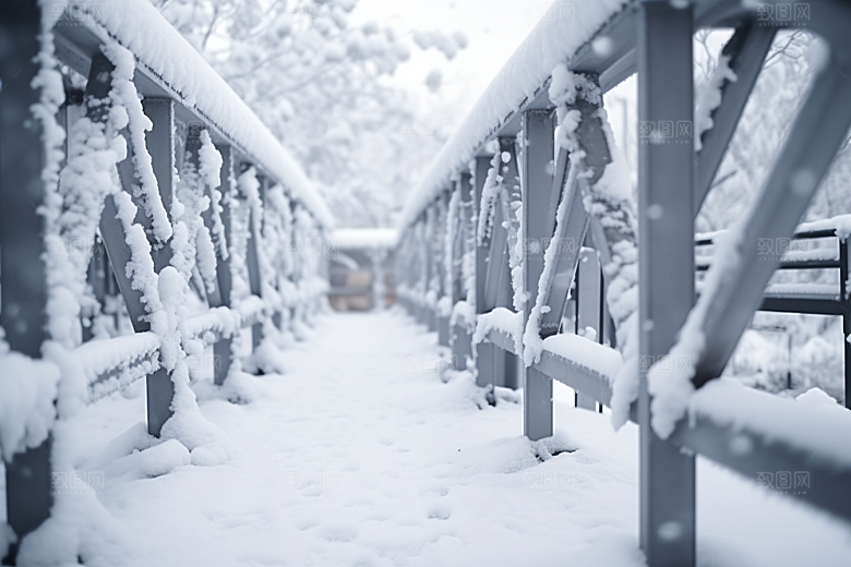 大雪风光冬季户外摄影图