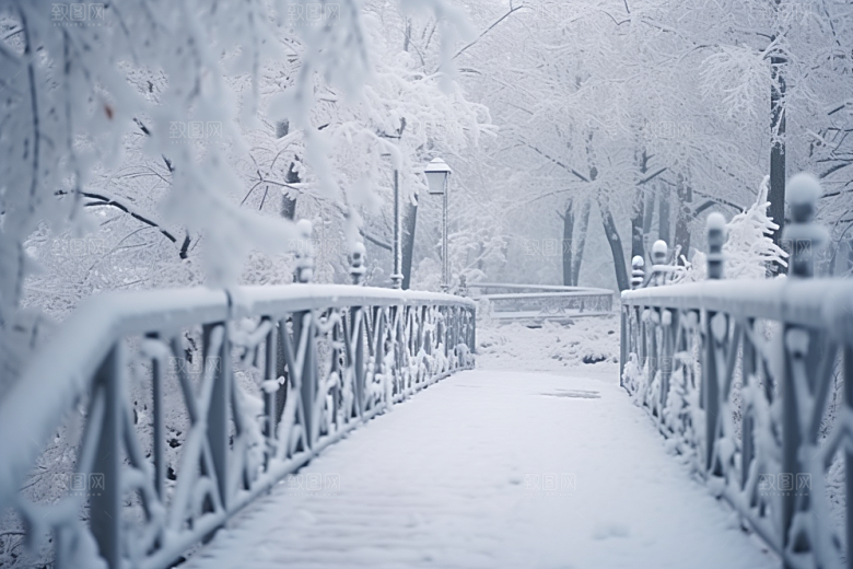 大雪风光寒冷高清摄影图