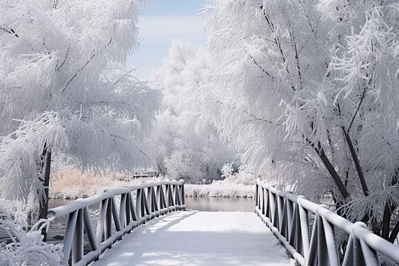 大雪风光冬天景色摄影图