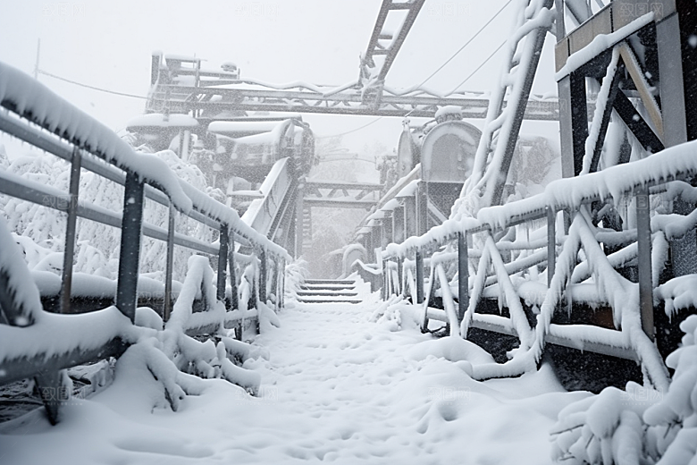 大雪风光寒冷室外摄影图