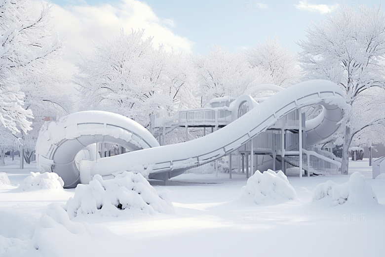 大雪风光寒冷唯美摄影图