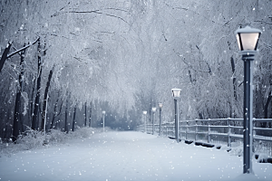 大雪风光唯美冬天摄影图