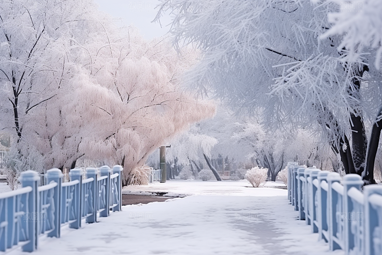 大雪风光冬天唯美摄影图