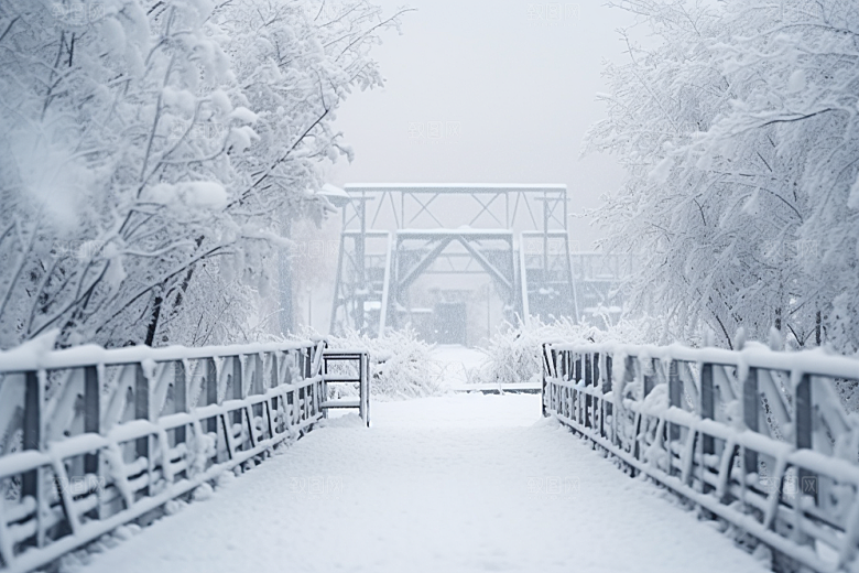 大雪风光自然冬季摄影图