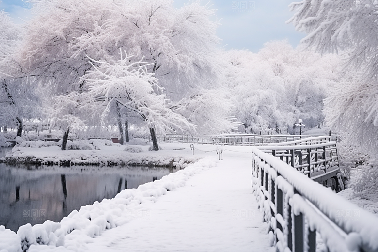 大雪风光高清环境摄影图