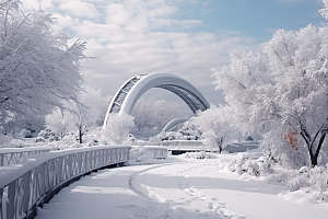大雪风光冬季冬天摄影图