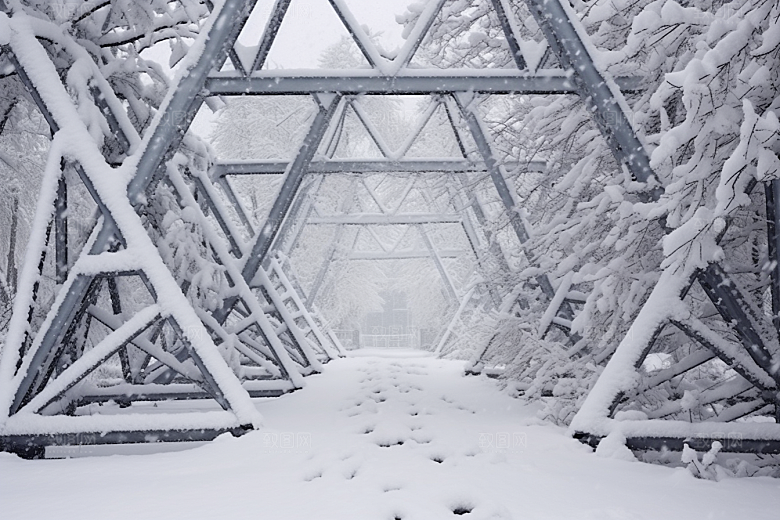大雪风光冬季唯美摄影图