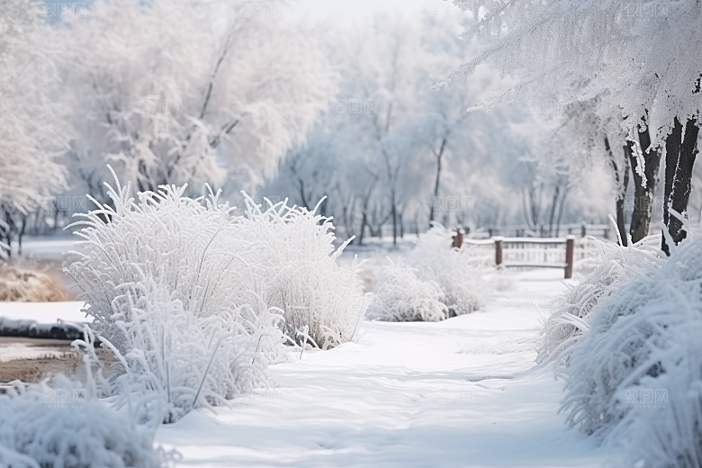 大雪风光景色寒冷摄影图