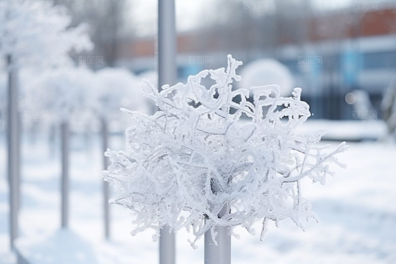 大雪风光寒冷唯美摄影图