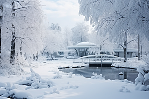 大雪风光景色户外摄影图