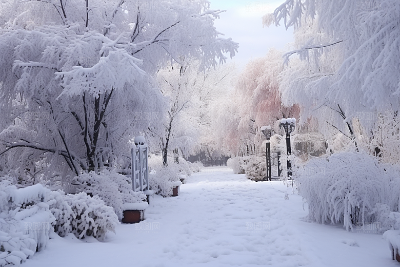 大雪风光自然唯美摄影图