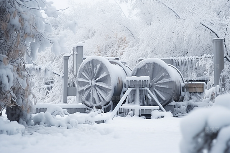 大雪风光寒冷景色摄影图