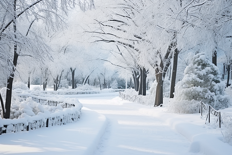 大雪风光自然环境摄影图