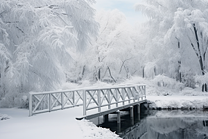 大雪风光自然景色摄影图