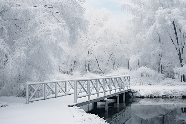 大雪风光自然景色摄影图