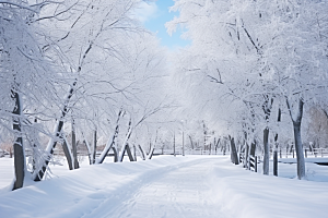 大雪风光室外景色摄影图