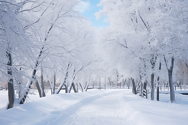 大雪风光室外景色摄影图