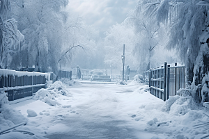 大雪风光户外唯美摄影图