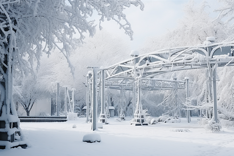 大雪风光景色寒冷摄影图