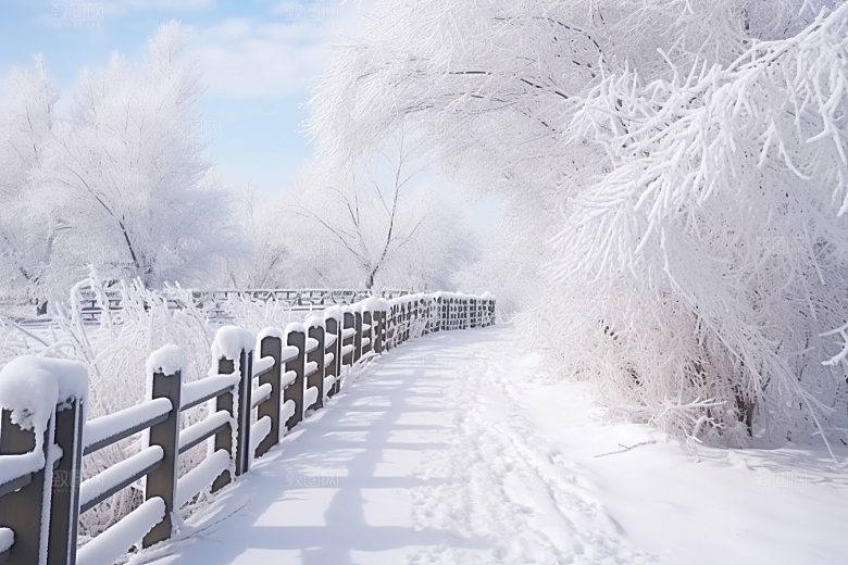 大雪风光室外冬季摄影图