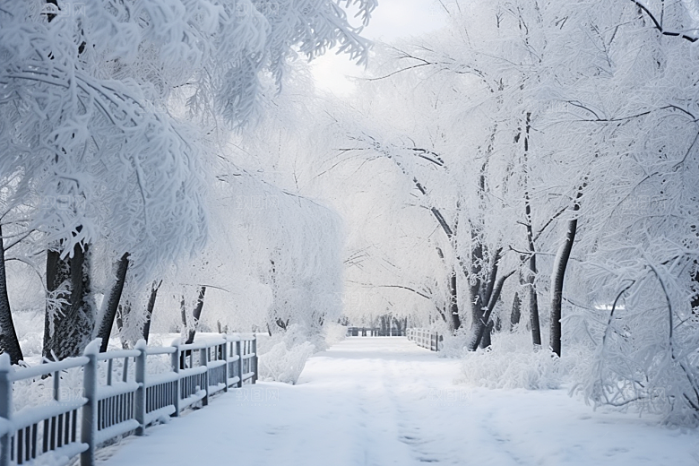 大雪风光寒冷冬季摄影图