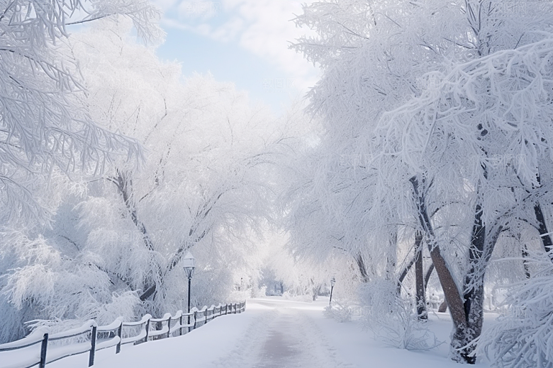 大雪风光景色自然摄影图