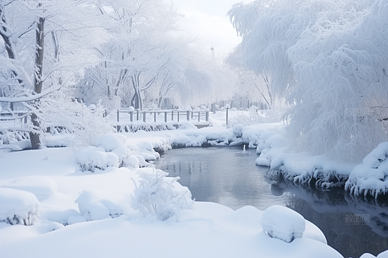 大雪风光冬天景色摄影图